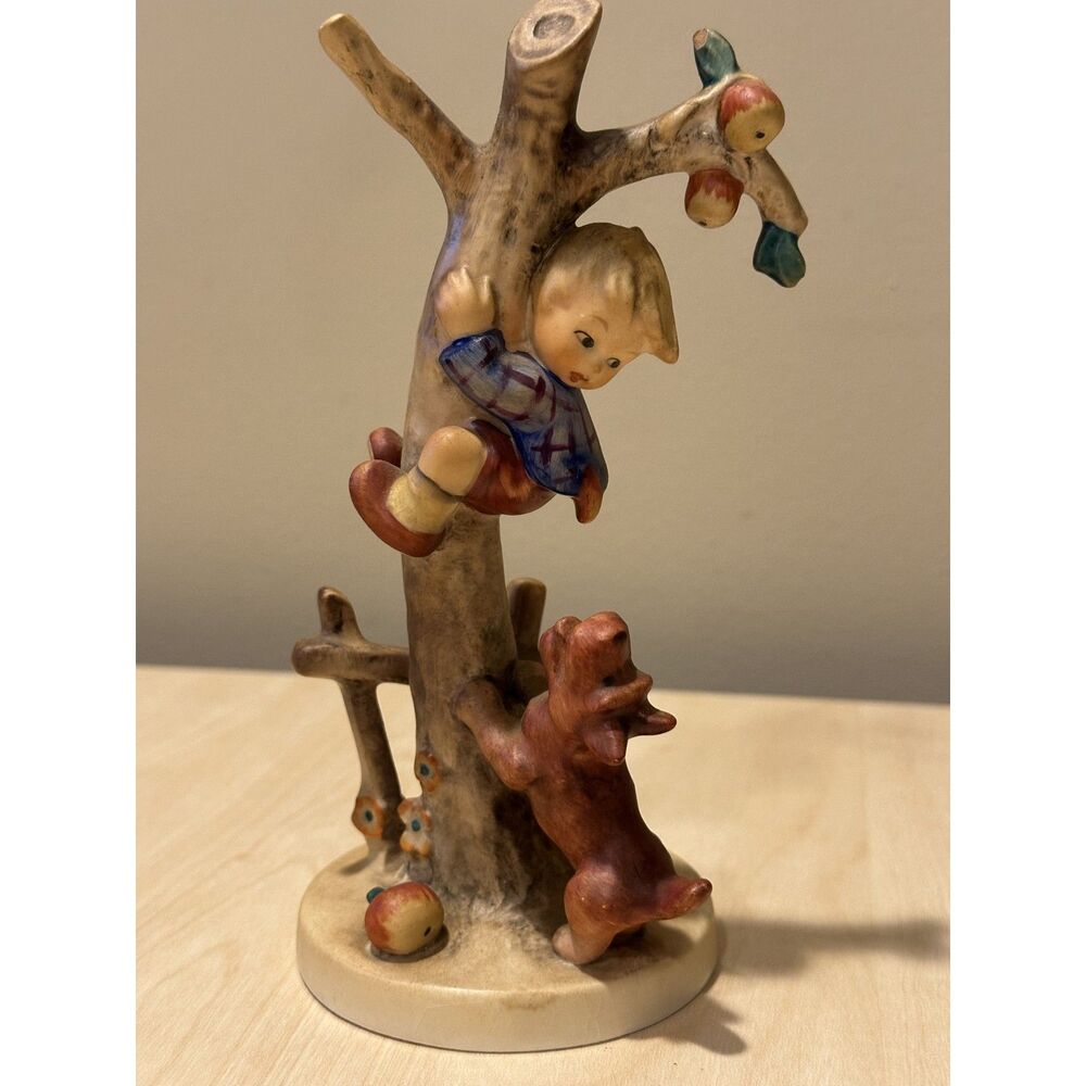 Vintage Goebel Hummel "Culprits" figurine, model #56/A, boy in a tree with dog